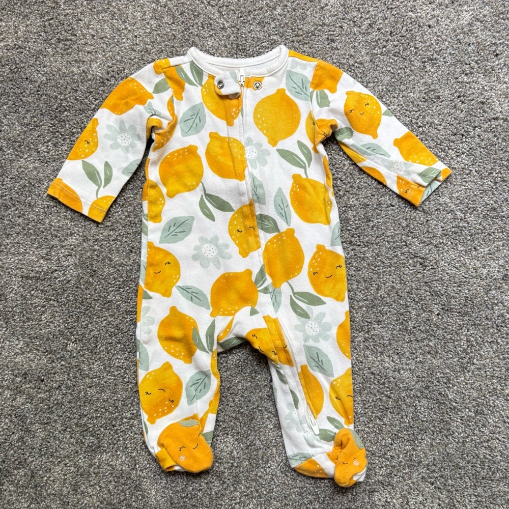 5/$15 Carter's Yellow Lemon Print Footie